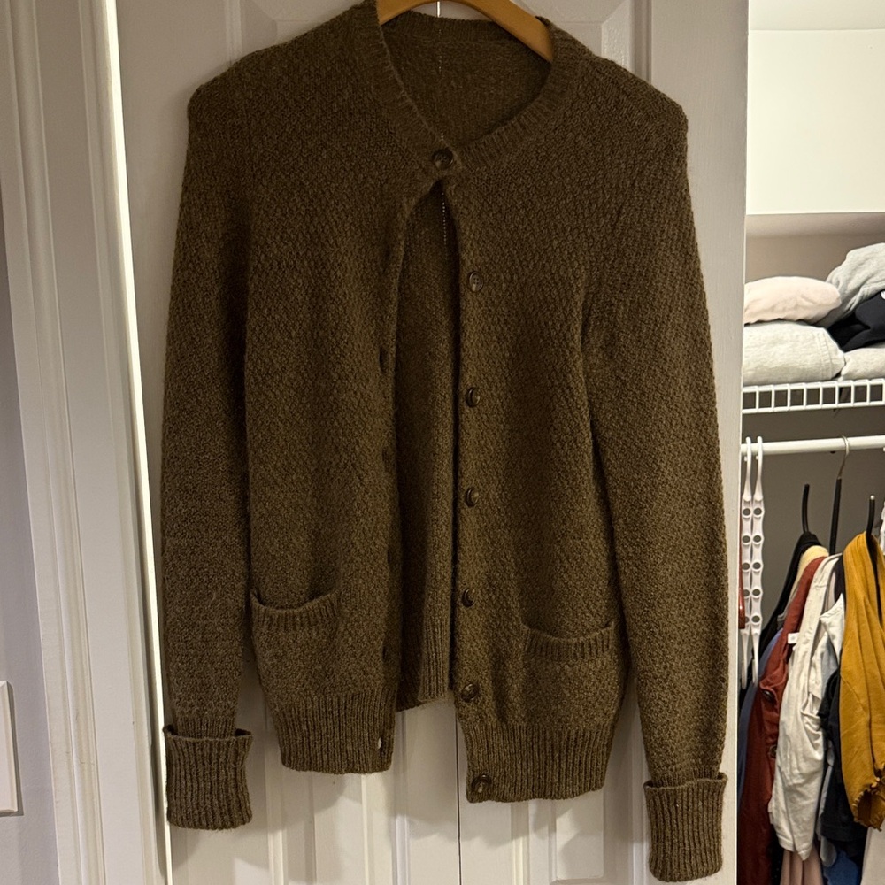 Cashmere Blend Brown Cardigan Sweater